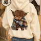 🎄🎅WEIHNACHTSANGEBOT 50 % RABATT!!🎁Süßes Highland Cow Sweatshirt mit Kapuze und kuscheligem Fleecefutter🦬