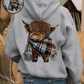 🎄🎅WEIHNACHTSANGEBOT 50 % RABATT!!🎁Süßes Highland Cow Sweatshirt mit Kapuze und kuscheligem Fleecefutter🦬