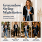 50% RABATT! ⭐ Eleganter Damenmantel aus Denim mit geripptem Strick-Einsatz