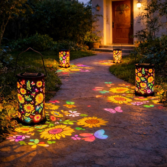 🔥HEISSER ANGEBOT 49 % RABATT – 🌞Bunte Sonnenblumen-Solar-Gartenlaterne