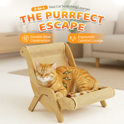 🐱 50% RABATT! ✨ 2-in-1-Kratzbaum aus Sisal – Neuheit 2026 – Platzsparend, Langlebig & Perfekt zum Krallenwetzen 🏠