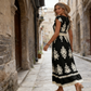 🌞 Neu für Frühling & Sommer👗 V-Ausschnitt Barock Maxi Kleid – hochwertige Taille, knitterfreier Stoff – perfekt für Urlaub & Alltag ✨🌿