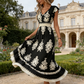 🌞 Neu für Frühling & Sommer👗 V-Ausschnitt Barock Maxi Kleid – hochwertige Taille, knitterfreier Stoff – perfekt für Urlaub & Alltag ✨🌿