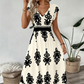 🌞 Neu für Frühling & Sommer👗 V-Ausschnitt Barock Maxi Kleid – hochwertige Taille, knitterfreier Stoff – perfekt für Urlaub & Alltag ✨🌿