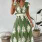🌞 Neu für Frühling & Sommer👗 V-Ausschnitt Barock Maxi Kleid – hochwertige Taille, knitterfreier Stoff – perfekt für Urlaub & Alltag ✨🌿
