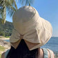 🏖️ Sommer-Sale 50% Rabatt 🏝️👒 🎀Damen-Sonnenhut mit Schleife und breiter Krempe – faltbar, 360°-Schutz🎁