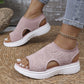 🔥HEISSER VERKAUF 50 % RABATT🎁👡 Damen Strick-Plateausandalen ✨ Atmungsaktive bequeme Sommersandalen mit weicher Sohle für Stadt & Spaziergänge