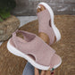 🔥HEISSER VERKAUF 50 % RABATT🎁👡 Damen Strick-Plateausandalen ✨ Atmungsaktive bequeme Sommersandalen mit weicher Sohle für Stadt & Spaziergänge