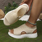 🔥HEISSER VERKAUF 50 % RABATT🎁👡 Damen Strick-Plateausandalen ✨ Atmungsaktive bequeme Sommersandalen mit weicher Sohle für Stadt & Spaziergänge