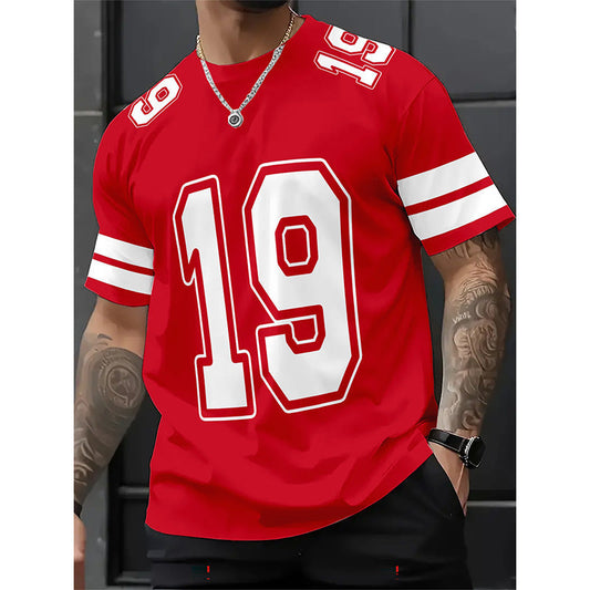 🏆Letzter Tag im Angebot: 50 % Rabatt!🔥 Lässiges Kurzarmtop mit sportlichem Zahlenprint