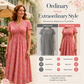 🔥Heißer Verkauf 50% Rabatt🔥👗Damenkleid mit V-Ausschnitt, Blumenmuster und gedrehter Taille✨