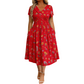 🔥Heißer Verkauf 50% Rabatt🔥👗Damenkleid mit V-Ausschnitt, Blumenmuster und gedrehter Taille✨