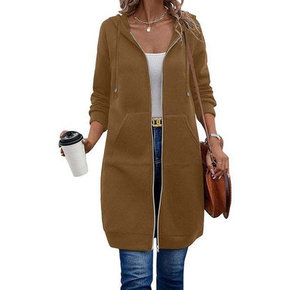 🧥 50 % RABATT | Lässig, bequem & vielseitig – Damen Kapuzenjacke in längerer Passform
