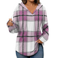 👚 50 % RABATT | Lässiger Karo-Look & entspannter Tragekomfort – Damen Kapuzenshirt mit V-Ausschnitt